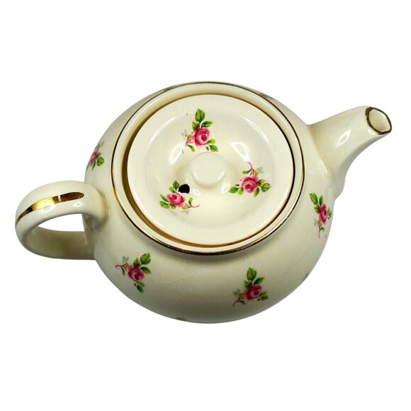 Sampson Bridgwood 14oz Floral Teapot c1950s Roses #42 Mold Made in England - Picture 6 of 10